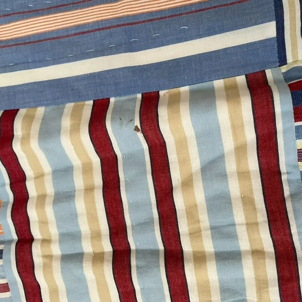 Handmade Patchwork Striped Reversible Quilt 69